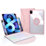Z11B-AS ペンスロット タッチパッド バックライト Bluetoothキーボード レザータブレットケース、iPad Pro 11 2021/2020/2018用、iPad Air 11 2025 / 2024 / Air 5 / Air 4用、iPad 10.2 2021/2020/2019用