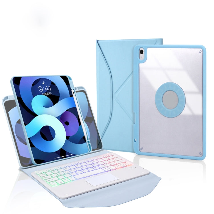 Z11B-AS ペンスロット タッチパッド バックライト Bluetoothキーボード レザータブレットケース、iPad Pro 11 2021/2020/2018用、iPad Air 11 2025 / 2024 / Air 5 / Air 4用、iPad 10.2 2021/2020/2019用