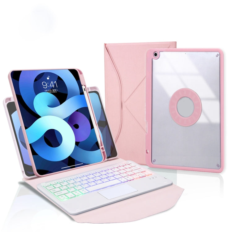 Z11B-AS ペンスロット タッチパッド バックライト Bluetoothキーボード レザータブレットケース、iPad Pro 11 2021/2020/2018用、iPad Air 11 2025 / 2024 / Air 5 / Air 4用、iPad 10.2 2021/2020/2019用