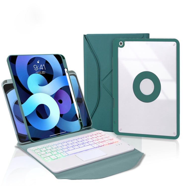 Z11B-AS ペンスロット タッチパッド バックライト Bluetoothキーボード レザータブレットケース、iPad Pro 11 2021/2020/2018用、iPad Air 11 2025 / 2024 / Air 5 / Air 4用、iPad 10.2 2021/2020/2019用