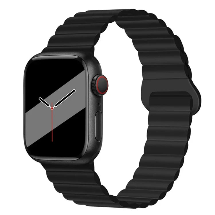 リバースバックルマグネットシリコンウォッチバンド Apple Watchシリーズ用, 7 45mm / 6&SE&5&4 44mm / 3&2&1 42mm, 7 41mm / 6&SE&5&4 40mm / 3&2&1 38mm