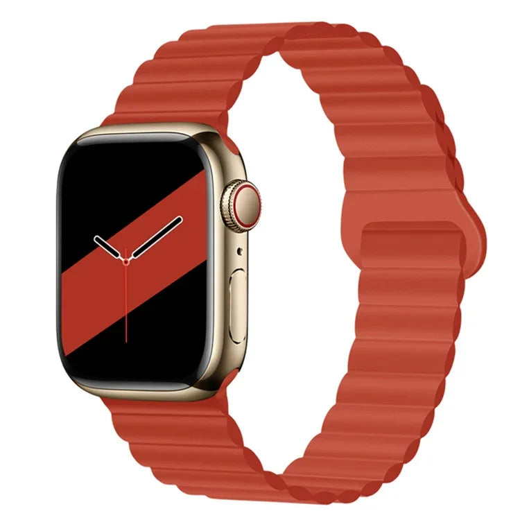 リバースバックルマグネットシリコンウォッチバンド Apple Watchシリーズ用, 7 45mm / 6&SE&5&4 44mm / 3&2&1 42mm, 7 41mm / 6&SE&5&4 40mm / 3&2&1 38mm