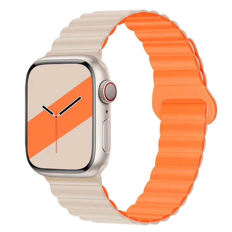 リバースバックルマグネットシリコンウォッチバンド Apple Watchシリーズ用, 7 45mm / 6&SE&5&4 44mm / 3&2&1 42mm, 7 41mm / 6&SE&5&4 40mm / 3&2&1 38mm