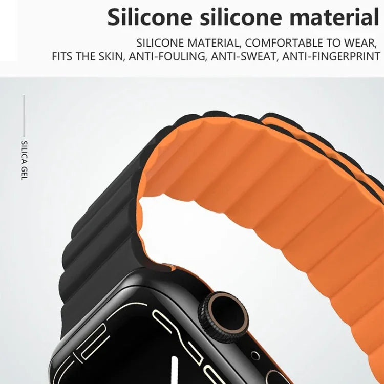 リバースバックルマグネットシリコンウォッチバンド Apple Watchシリーズ用, 7 45mm / 6&SE&5&4 44mm / 3&2&1 42mm, 7 41mm / 6&SE&5&4 40mm / 3&2&1 38mm