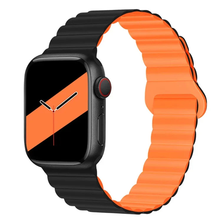 リバースバックルマグネットシリコンウォッチバンド Apple Watchシリーズ用, 7 45mm / 6&SE&5&4 44mm / 3&2&1 42mm, 7 41mm / 6&SE&5&4 40mm / 3&2&1 38mm