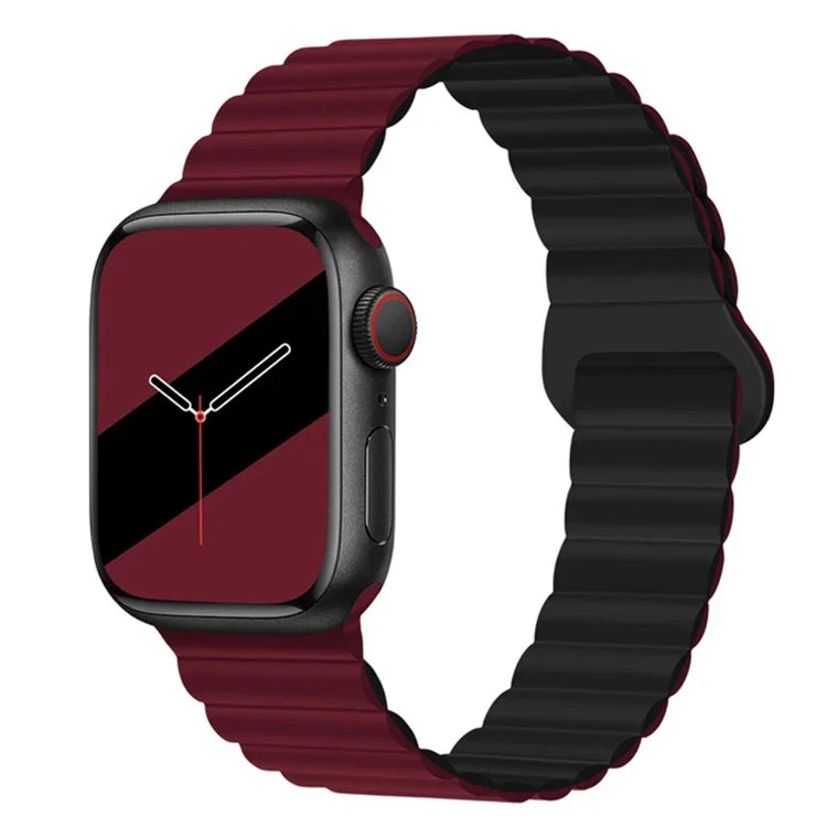 リバースバックルマグネットシリコンウォッチバンド Apple Watchシリーズ用, 7 45mm / 6&SE&5&4 44mm / 3&2&1 42mm, 7 41mm / 6&SE&5&4 40mm / 3&2&1 38mm