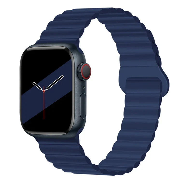 リバースバックルマグネットシリコンウォッチバンド Apple Watchシリーズ用, 7 45mm / 6&SE&5&4 44mm / 3&2&1 42mm, 7 41mm / 6&SE&5&4 40mm / 3&2&1 38mm