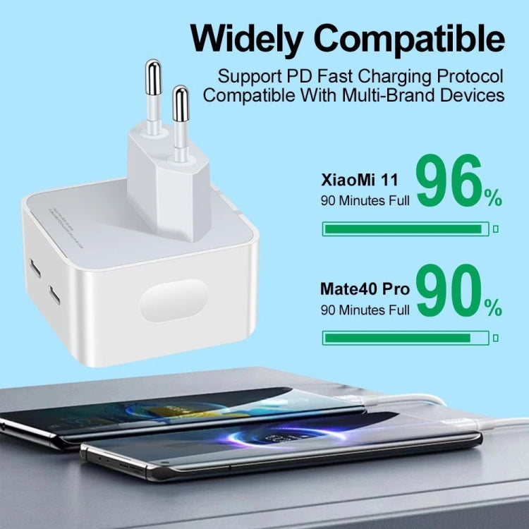 PD 50W デュアルUSB-C / Type-Cポート充電器、PD 50W EUプラグ、PD 50W USプラグ