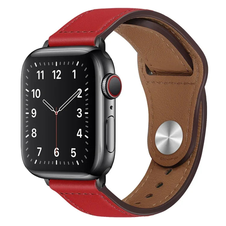 Apple Watchシリーズ用PUレザーブラックバックルウォッチバンド, 7 45mm / 6&SE&5&4 44mm / 3&2&1 42mm, 7 41mm / 6&SE&5&4 40mm / 3&2&1 38mm
