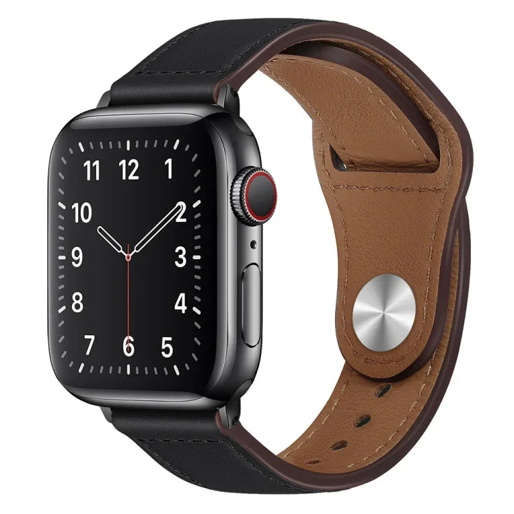 Apple Watchシリーズ用PUレザーブラックバックルウォッチバンド, 7 45mm / 6&SE&5&4 44mm / 3&2&1 42mm, 7 41mm / 6&SE&5&4 40mm / 3&2&1 38mm