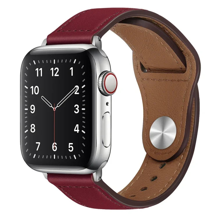 Apple Watchシリーズ用PUレザーシルバーバックルウォッチバンド, 7 45mm / 6&SE&5&4 44mm / 3&2&1 42mm, 7 41mm / 6&SE&5&4 40mm / 3&2&1 38mm
