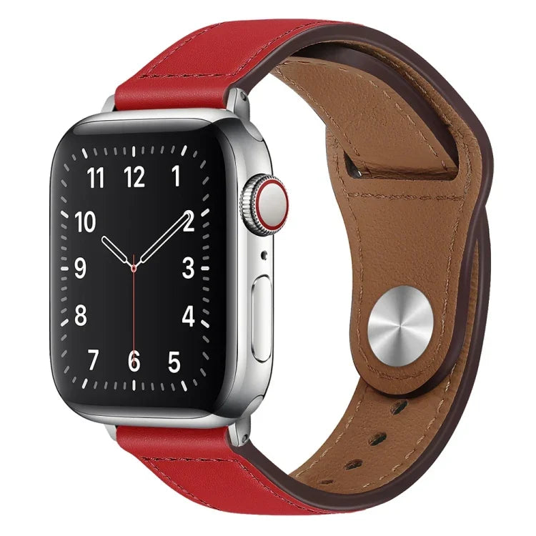 Apple Watchシリーズ用PUレザーシルバーバックルウォッチバンド, 7 45mm / 6&SE&5&4 44mm / 3&2&1 42mm, 7 41mm / 6&SE&5&4 40mm / 3&2&1 38mm