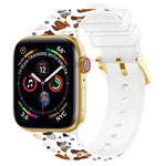 スクエアバックルカラープリントウォッチバンド, Apple Watchシリーズ用, 7 45mm / 6&SE&5&4 44mm / 3&2&1 42mm, 7 41mm / 6&SE&5&4 40mm / 3&2&1 38mm