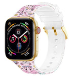 スクエアバックルカラープリントウォッチバンド, Apple Watchシリーズ用, 7 45mm / 6&SE&5&4 44mm / 3&2&1 42mm, 7 41mm / 6&SE&5&4 40mm / 3&2&1 38mm