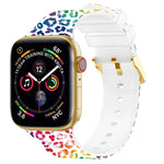 スクエアバックルカラープリントウォッチバンド, Apple Watchシリーズ用, 7 45mm / 6&SE&5&4 44mm / 3&2&1 42mm, 7 41mm / 6&SE&5&4 40mm / 3&2&1 38mm