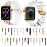 スクエアバックルカラープリントウォッチバンド, Apple Watchシリーズ用, 7 45mm / 6&SE&5&4 44mm / 3&2&1 42mm, 7 41mm / 6&SE&5&4 40mm / 3&2&1 38mm