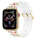 スクエアバックルカラープリントウォッチバンド, Apple Watchシリーズ用, 7 45mm / 6&SE&5&4 44mm / 3&2&1 42mm, 7 41mm / 6&SE&5&4 40mm / 3&2&1 38mm