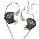 QKZ AK6 PLUS HiFiベース着脱式オーディオケーブルダイナミックヘビーベース有線イヤホン、マイク付き、マイクなし
