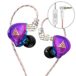 QKZ AK6 PLUS HiFiベース着脱式オーディオケーブルダイナミックヘビーベース有線イヤホン、マイク付き、マイクなし