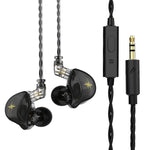 QKZ ZXT スポーツインイヤー有線コントロールプラグHIFIステレオステージモニターイヤホン、標準版、マイク付き