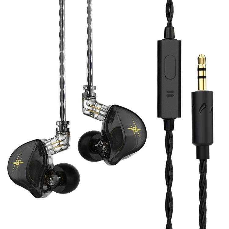 QKZ ZXT スポーツインイヤー有線コントロールプラグHIFIステレオステージモニターイヤホン、標準版、マイク付き