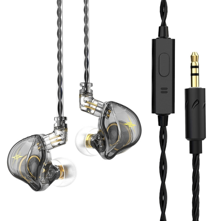 QKZ ZXT スポーツインイヤー有線コントロールプラグHIFIステレオステージモニターイヤホン、標準版、マイク付き