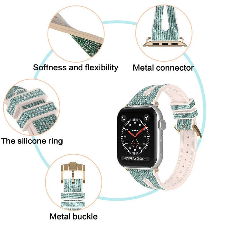 Apple Watchシリーズ用スリムグリッタ―ウォッチバンド, 7 45mm / 6&SE&5&4 44mm / 3&2&1 42mm, 7 41mm / 6&SE&5&4 40mm / 3&2&1 38mm