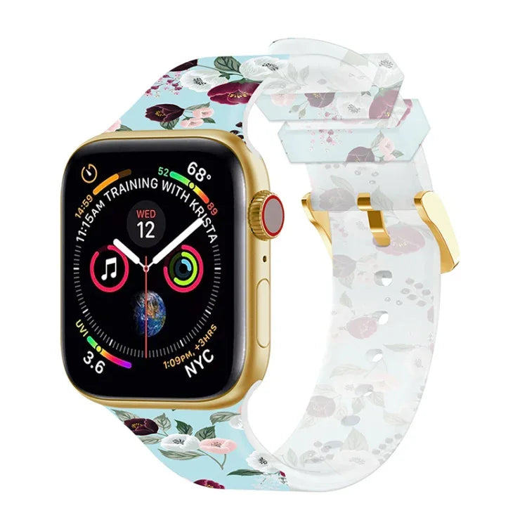 スクエアバックル透明ウォッチバンド, Apple Watchシリーズ用, 7 45mm / 6&SE&5&4 44mm / 3&2&1 42mm, 7 41mm / 6&SE&5&4 40mm / 3&2&1 38mm