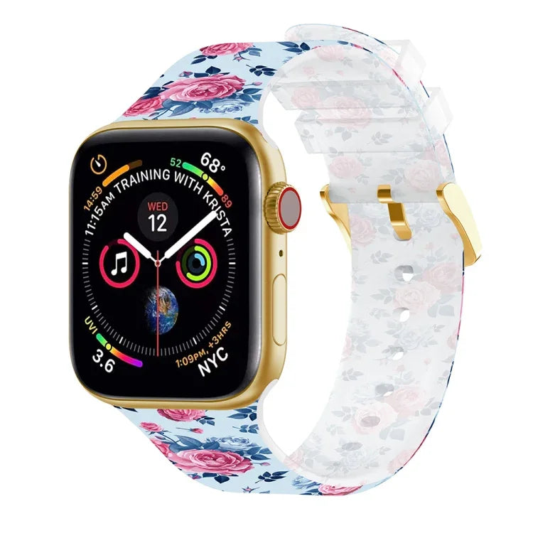 スクエアバックル透明ウォッチバンド, Apple Watchシリーズ用, 7 45mm / 6&SE&5&4 44mm / 3&2&1 42mm, 7 41mm / 6&SE&5&4 40mm / 3&2&1 38mm
