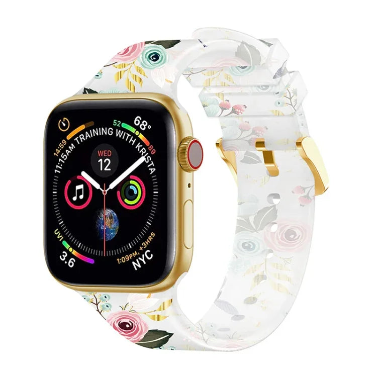 スクエアバックル透明ウォッチバンド, Apple Watchシリーズ用, 7 45mm / 6&SE&5&4 44mm / 3&2&1 42mm, 7 41mm / 6&SE&5&4 40mm / 3&2&1 38mm