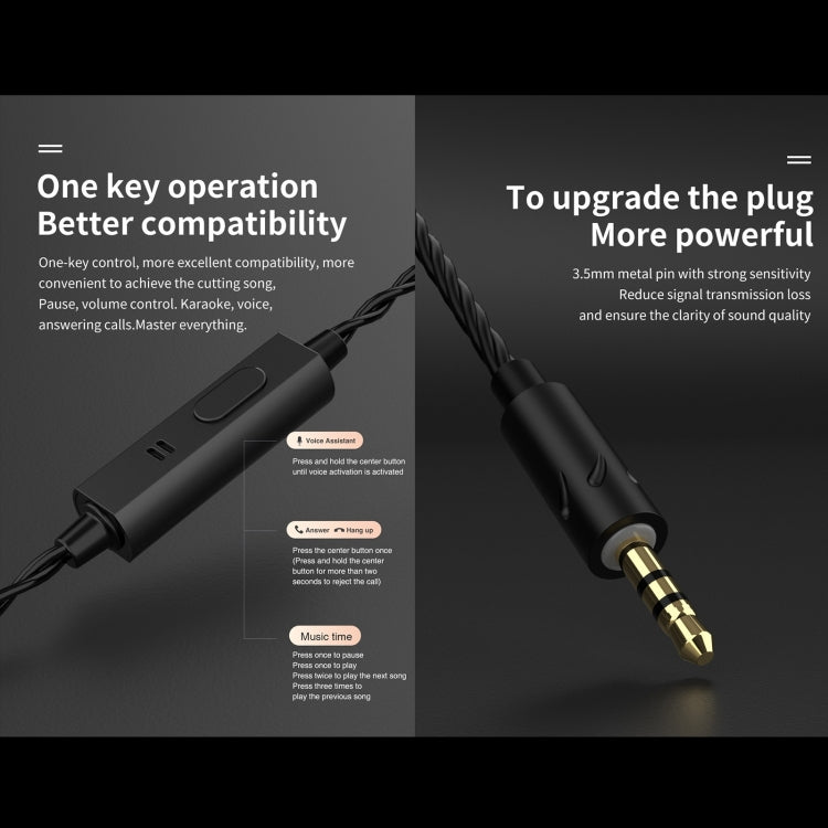 QKZ AK6 MAX インイヤーダイナミックサブウーファー 有線マイク付きイヤホン 標準版