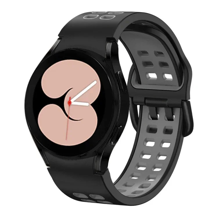 二重穴 二色シリコンウォッチバンド、Samsung Galaxy Watch 5 40mm用、Samsung Galaxy Watch 5 Pro 45mm用