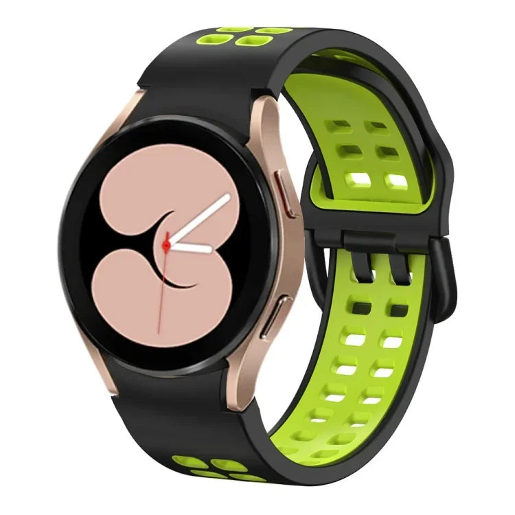 二重穴 二色シリコンウォッチバンド、Samsung Galaxy Watch 5 40mm用、Samsung Galaxy Watch 5 Pro 45mm用