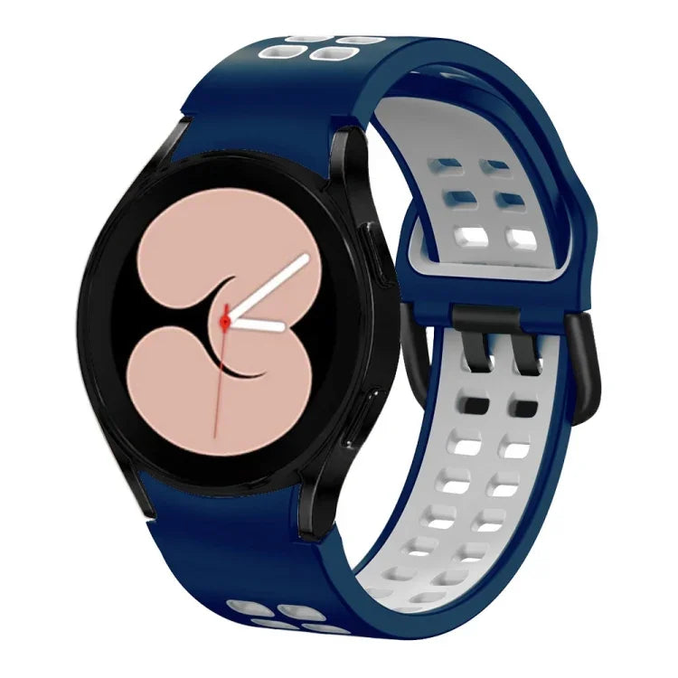 二重穴 二色シリコンウォッチバンド、Samsung Galaxy Watch 5 40mm用、Samsung Galaxy Watch 5 Pro 45mm用
