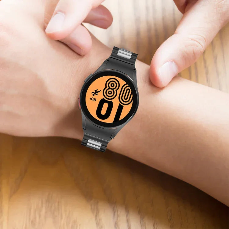 三連スチールウォッチバンド、Samsung Galaxy Watch 5 40mm用、Samsung Galaxy Watch 5 Pro 45mm用