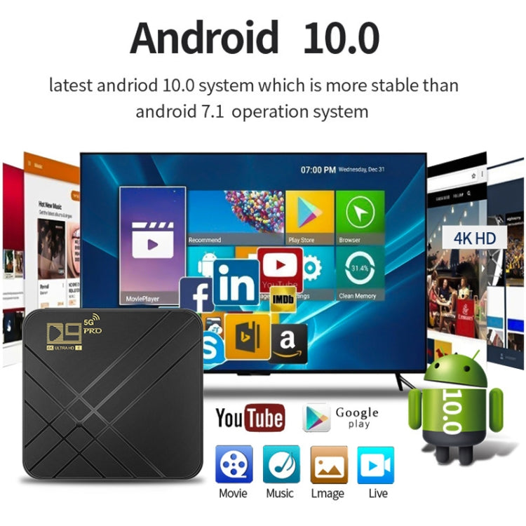 D9 PRO 2.4G/5G WIFI 4K HD Android TVボックス、D9 PRO AUプラグ、D9 PRO USプラグ、D9 PRO EUプラグ、D9 PRO UKプラグ