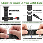 Apple Watchシリーズ用5ビーズステンレススチールウォッチバンド, 7 45mm / 6&SE&5&4 44mm / 3&2&1 42mm, 7 41mm / 6&SE&5&4 40mm / 3&2&1 38mm