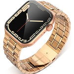 Apple Watchシリーズ用5ビーズステンレススチールウォッチバンド, 7 45mm / 6&SE&5&4 44mm / 3&2&1 42mm, 7 41mm / 6&SE&5&4 40mm / 3&2&1 38mm