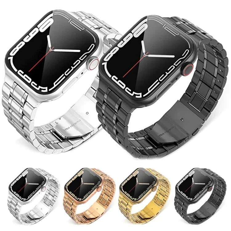 Apple Watchシリーズ用5ビーズステンレススチールウォッチバンド, 7 45mm / 6&SE&5&4 44mm / 3&2&1 42mm, 7 41mm / 6&SE&5&4 40mm / 3&2&1 38mm
