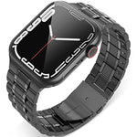 Apple Watchシリーズ用5ビーズステンレススチールウォッチバンド, 7 45mm / 6&SE&5&4 44mm / 3&2&1 42mm, 7 41mm / 6&SE&5&4 40mm / 3&2&1 38mm