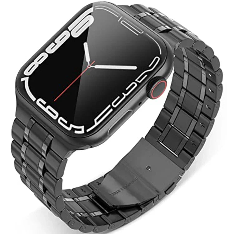 Apple Watchシリーズ用5ビーズステンレススチールウォッチバンド, 7 45mm / 6&SE&5&4 44mm / 3&2&1 42mm, 7 41mm / 6&SE&5&4 40mm / 3&2&1 38mm