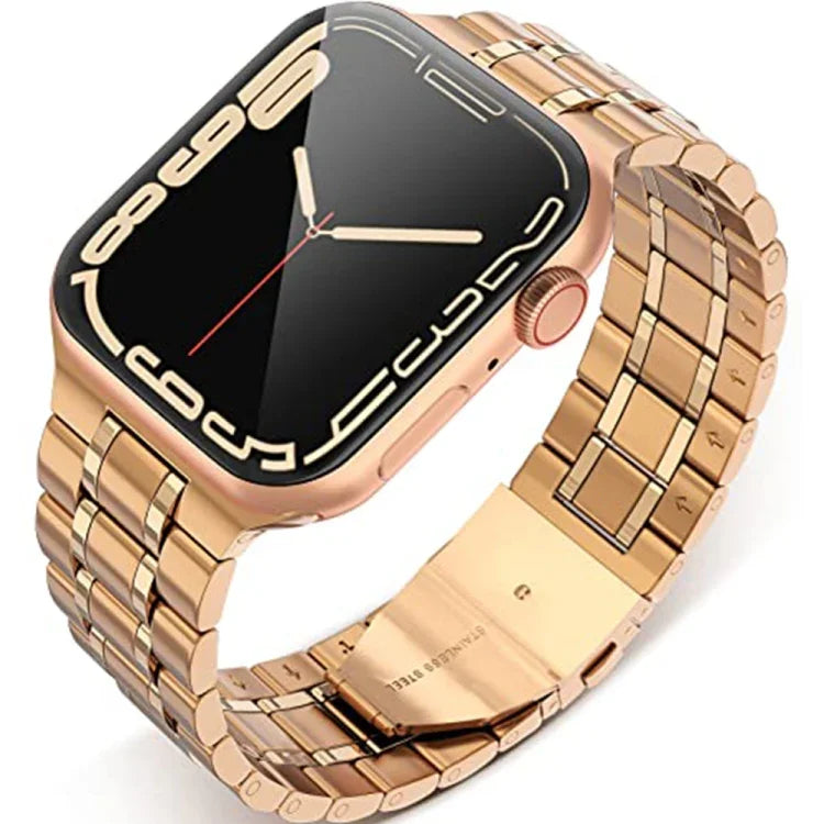 Apple Watchシリーズ用5ビーズステンレススチールウォッチバンド, 7 45mm / 6&SE&5&4 44mm / 3&2&1 42mm, 7 41mm / 6&SE&5&4 40mm / 3&2&1 38mm