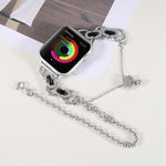 Apple Watchシリーズ用ダブルチェーン2ビーズステンレススチールウォッチバンド, 7 45mm / 6&SE&5&4 44mm / 3&2&1 42mm, 7 41mm / 6&SE&5&4 40mm / 3&2&1 38mm