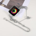 Apple Watchシリーズ用ダブルチェーン2ビーズステンレススチールウォッチバンド, 7 45mm / 6&SE&5&4 44mm / 3&2&1 42mm, 7 41mm / 6&SE&5&4 40mm / 3&2&1 38mm
