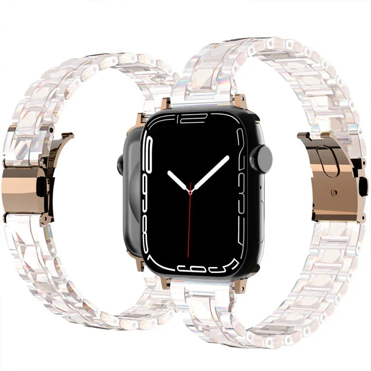 Apple Watchシリーズ用電気めっきアクリルウォッチバンド, 7 45mm / 6&SE&5&4 44mm / 3&2&1 42mm, 7 41mm / 6&SE&5&4 40mm / 3&2&1 38mm