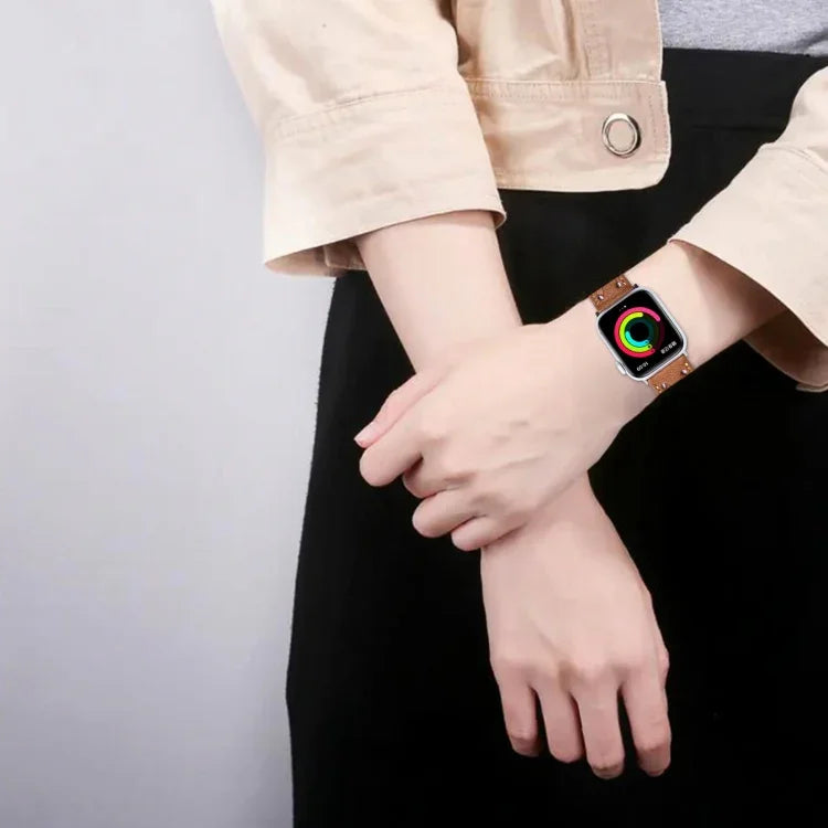 Apple Watchシリーズ用本革織りウォッチストラップ, 7 45mm / 6&SE&5&4 44mm / 3&2&1 42mm, 7 41mm / 6&SE&5&4 40mm / 3&2&1 38mm