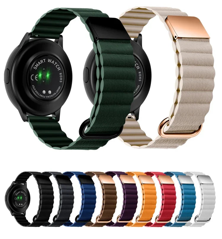 マグネットバックルレザーワッチバンド、20mm Samsung Galaxy Watch3 41mm用、20mm Samsung Galaxy Watch3 45mm用、22mm Samsung Galaxy Watch3 41mm用、22mm Samsung Galaxy Watch3 45mm用