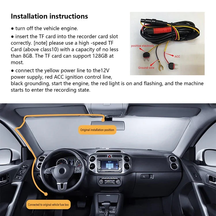 シングルカメラ HD ナイトビジョン WiFi 車載ダッシュカム ドライブレコーダー、1080P シングルカメラ、2K シングルカメラ、4K シングルカメラ