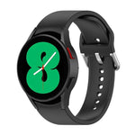 公式シリコンシルバーラウンドバックルウォッチバンド、Samsung Galaxy Watch 5 44mm用