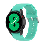 公式シリコンシルバーラウンドバックルウォッチバンド、Samsung Galaxy Watch 5 44mm用